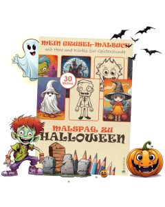 Cover Malbuch für Kinder mit dem Thema Halloween