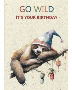 Postkarte "Go wild It's your birthday"