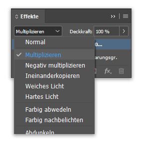 Adobe InDesign Effekte - Multiplizieren